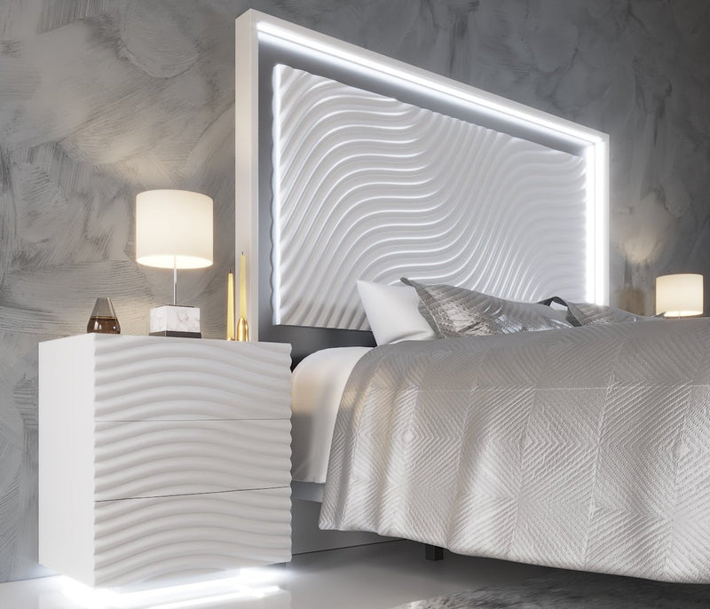 Wave Nightstand White Set - Gate FurnitureNightstand