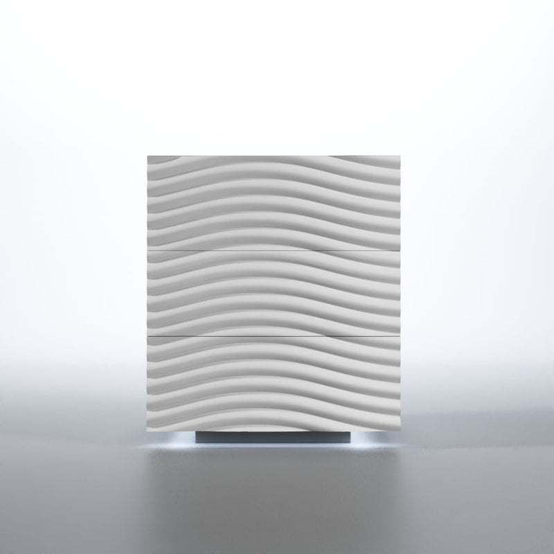 Wave Nightstand White Set - Gate FurnitureNightstand