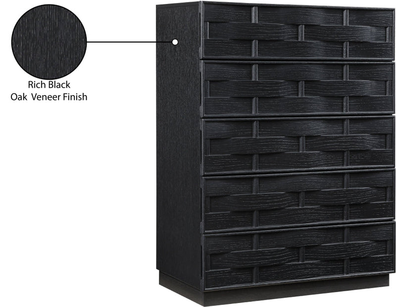 Weave Oak Veneer Chest in Black - 317Black-CH