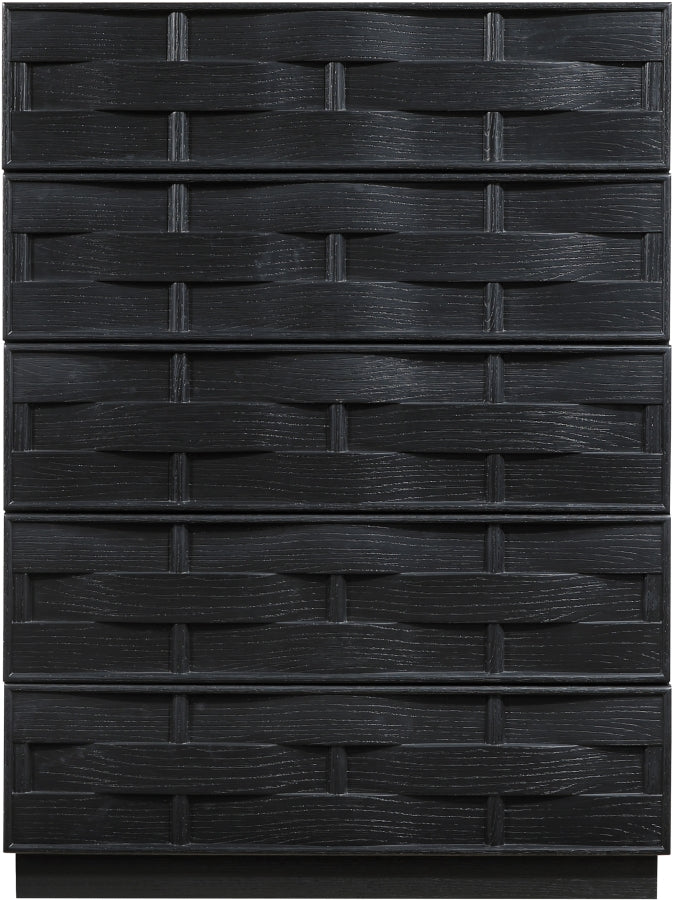 Weave Oak Veneer Chest in Black - 317Black-CH