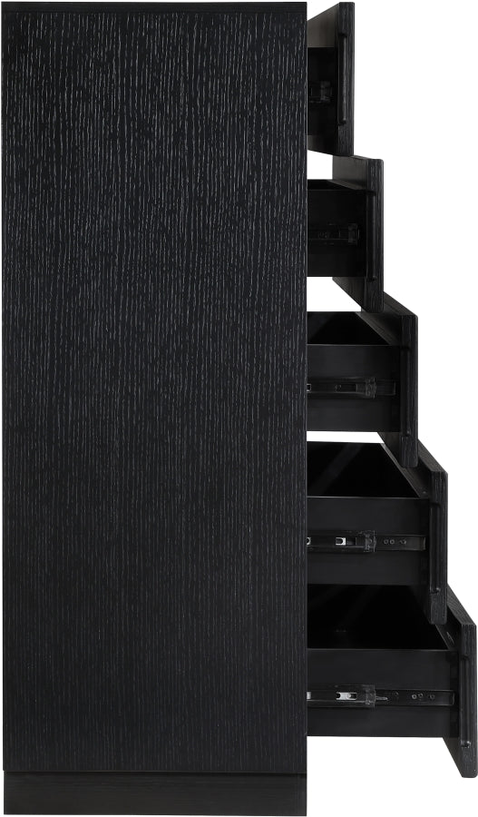 Weave Oak Veneer Chest in Black - 317Black-CH