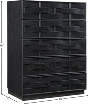 Weave Oak Veneer Chest in Black - 317Black-CH