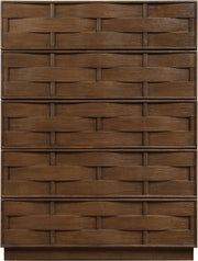 Weave Oak Veneer Chest in Brown - 317Brown-CH