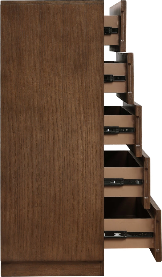 Weave Oak Veneer Chest in Brown - 317Brown-CH