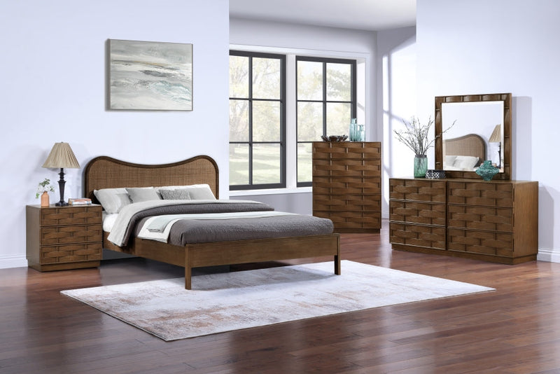 Weave Oak Veneer Chest in Brown - 317Brown-CH