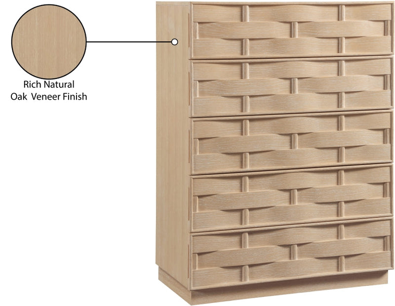 Weave Oak Veneer Chest in Natural - 317Natural-CH