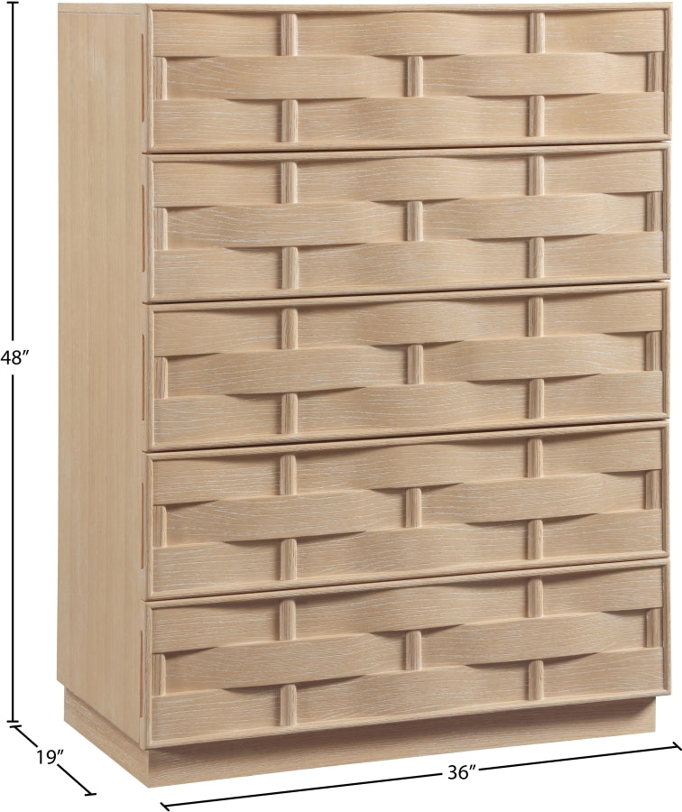 Weave Oak Veneer Chest in Natural - 317Natural-CH