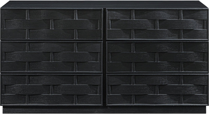 Weave Oak Veneer Dresser in Black - 317Black-D