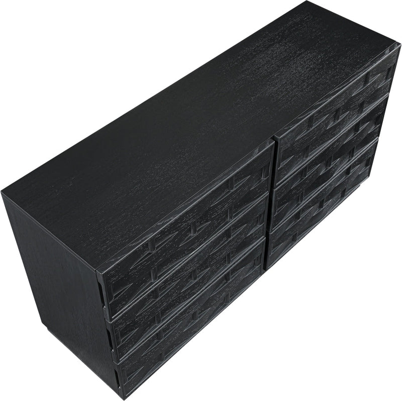 Weave Oak Veneer Dresser in Black - 317Black-D