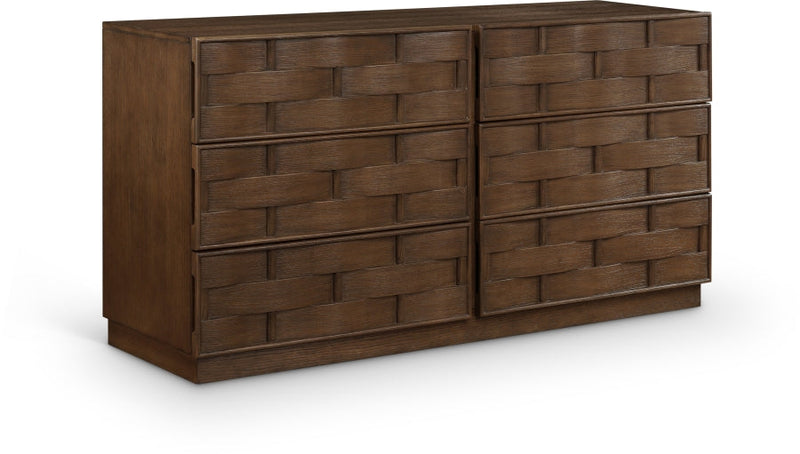 Weave Oak Veneer Dresser in Brown - 317Brown-D
