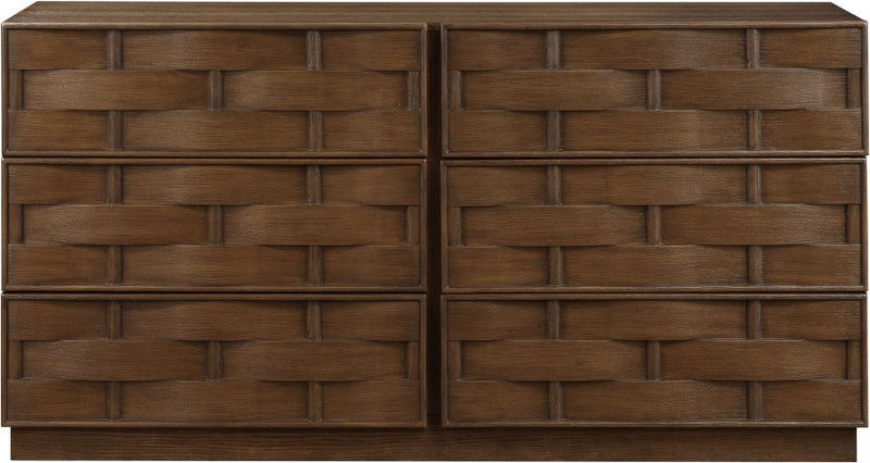 Weave Oak Veneer Dresser in Brown - 317Brown-D