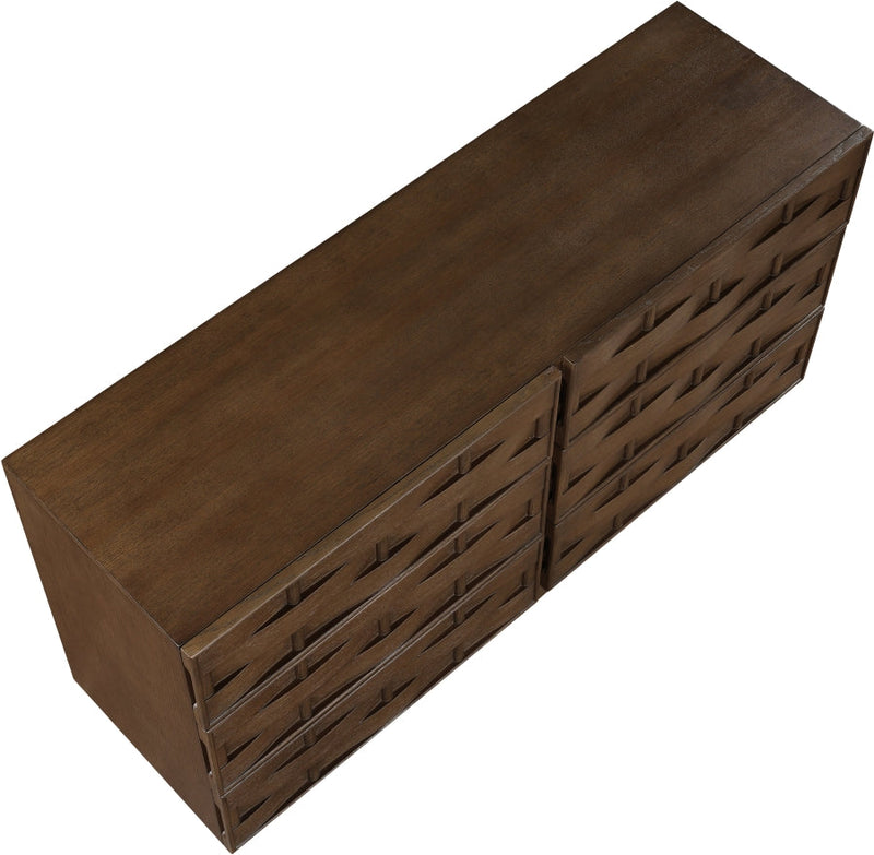 Weave Oak Veneer Dresser in Brown - 317Brown-D