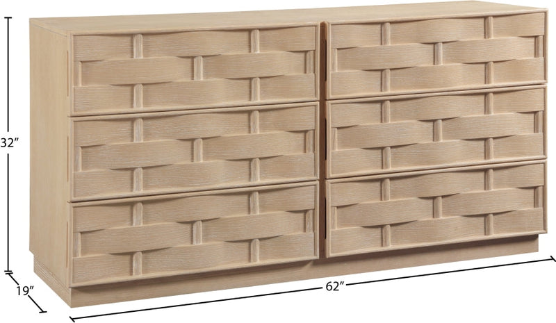 Weave Oak Veneer Dresser in Natural - 317Natural-D