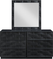 Weave Oak Veneer Mirror in Black - 317Black-M