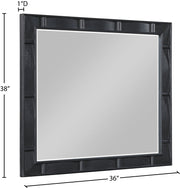 Weave Oak Veneer Mirror in Black - 317Black-M