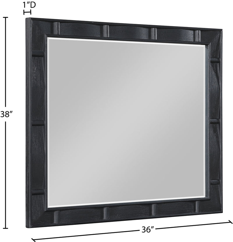 Weave Oak Veneer Mirror in Black - 317Black-M