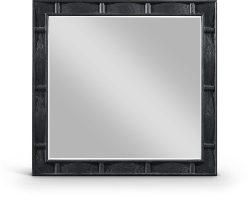 Weave Oak Veneer Mirror in Black - 317Black-M