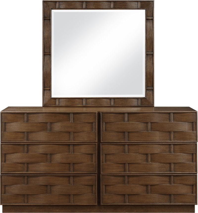 Weave Oak Veneer Mirror in Brown - 317Brown-M