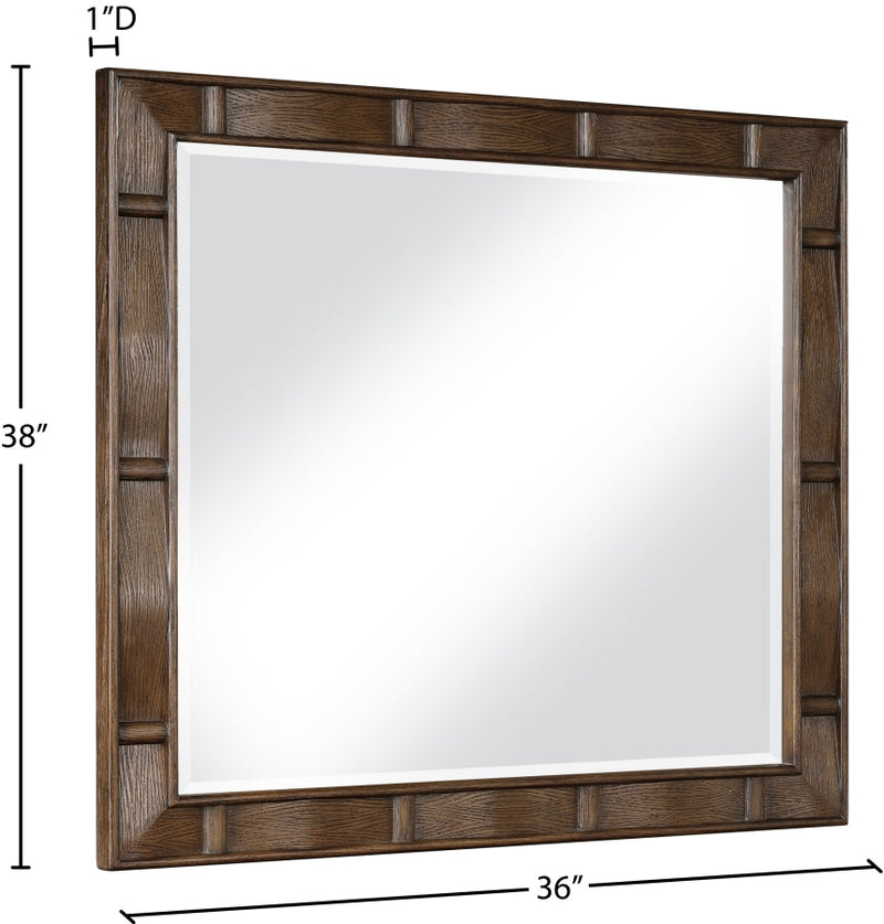 Weave Oak Veneer Mirror in Brown - 317Brown-M