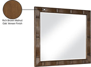 Weave Oak Veneer Mirror in Brown - 317Brown-M