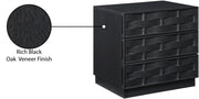 Weave Oak Veneer Nightstand in Black - 317Black-NS