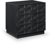 Weave Oak Veneer Nightstand in Black - 317Black-NS