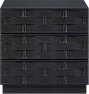 Weave Oak Veneer Nightstand in Black - 317Black-NS