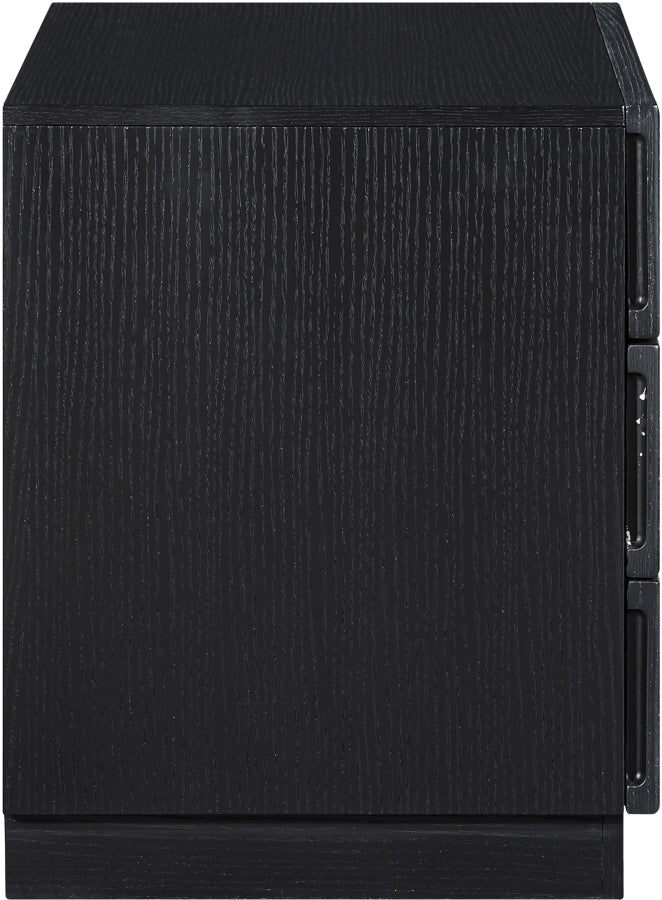 Weave Oak Veneer Nightstand in Black - 317Black-NS