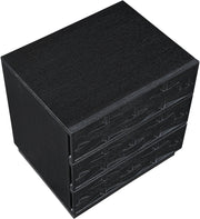 Weave Oak Veneer Nightstand in Black - 317Black-NS