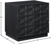 Weave Oak Veneer Nightstand in Black - 317Black-NS