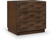 Weave Oak Veneer Nightstand in Brown - 317Brown-NS