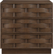 Weave Oak Veneer Nightstand in Brown - 317Brown-NS