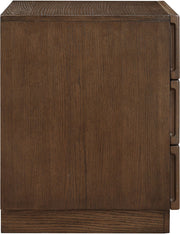 Weave Oak Veneer Nightstand in Brown - 317Brown-NS