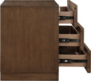 Weave Oak Veneer Nightstand in Brown - 317Brown-NS