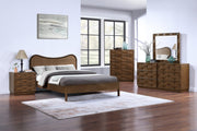 Weave Oak Veneer Nightstand in Brown - 317Brown-NS