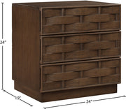 Weave Oak Veneer Nightstand in Brown - 317Brown-NS