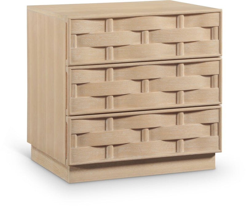 Weave Oak Veneer Nightstand in Natural - 317Natural-NS