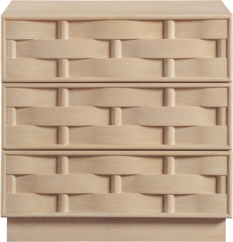 Weave Oak Veneer Nightstand in Natural - 317Natural-NS