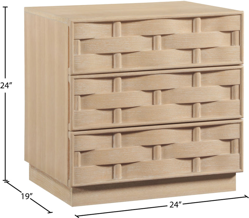 Weave Oak Veneer Nightstand in Natural - 317Natural-NS