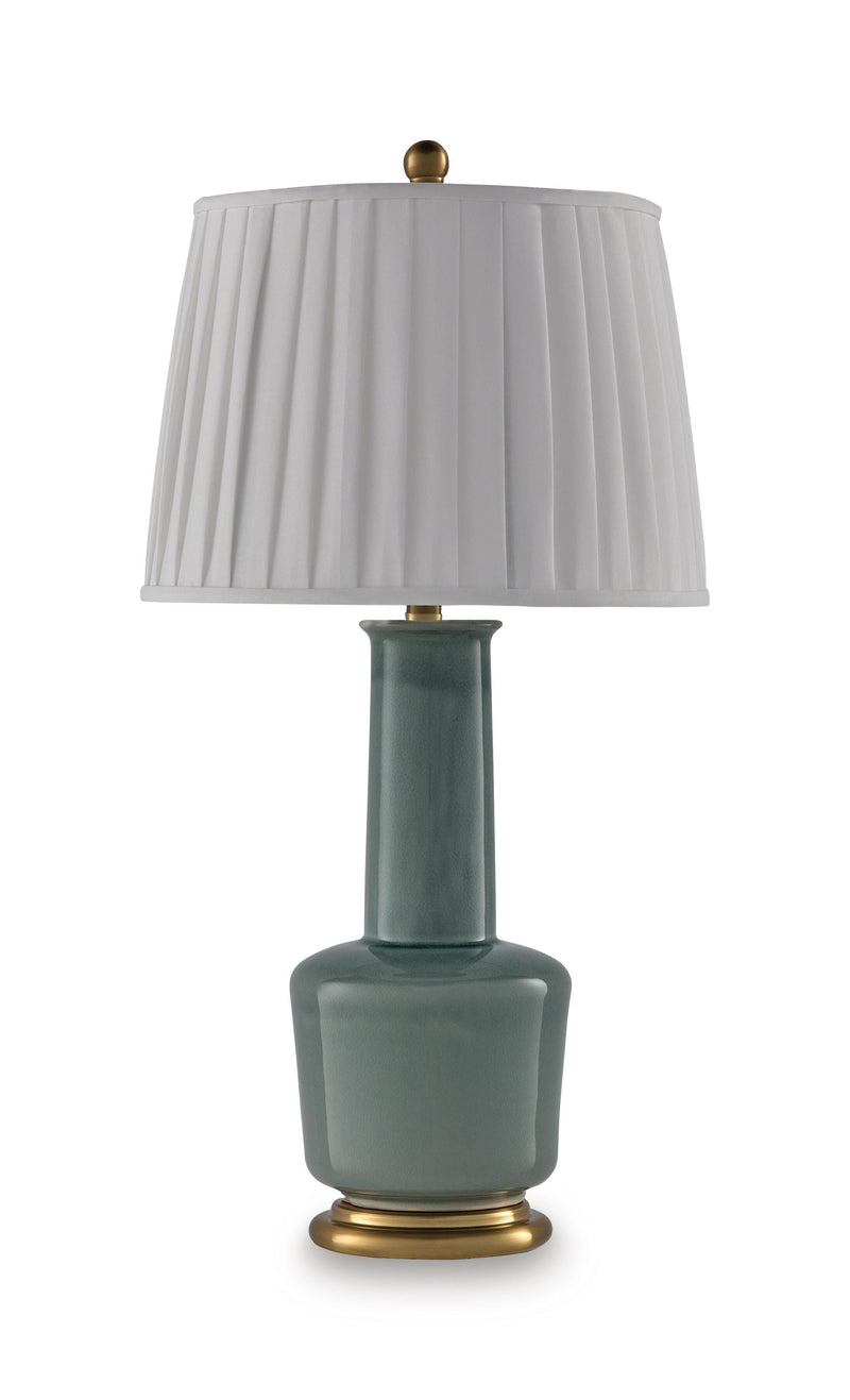 Webbington Teal/Gold Finish Table Lamp - L100944