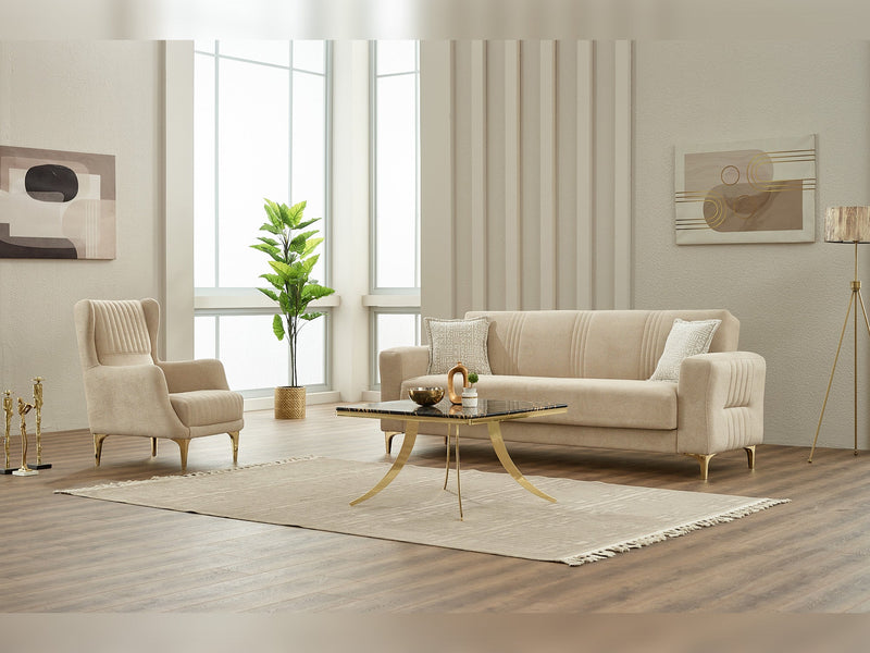 Wedy 3-pieces (Sofa & Loveseat & Chair) Livingroom in Cream - 200-SIM-WED-GIRNE03-321
