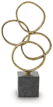 Wellcott Gold Finish/Black Sculpture - A2000940