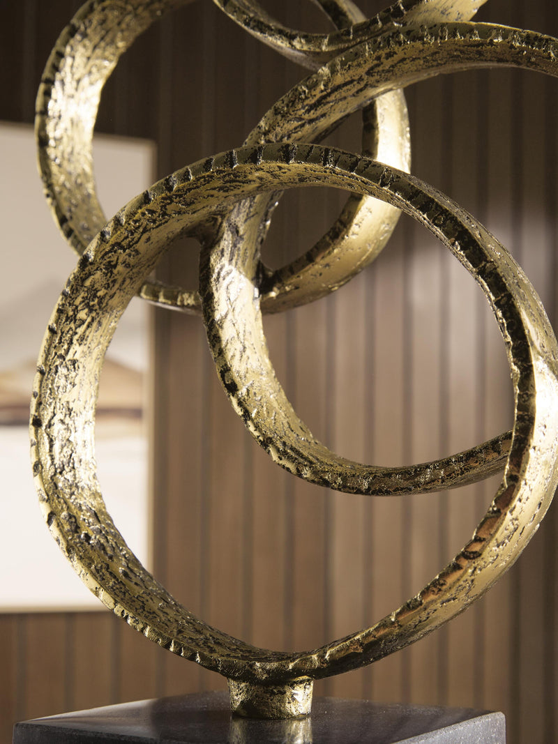 Wellcott Gold Finish/Black Sculpture - A2000940