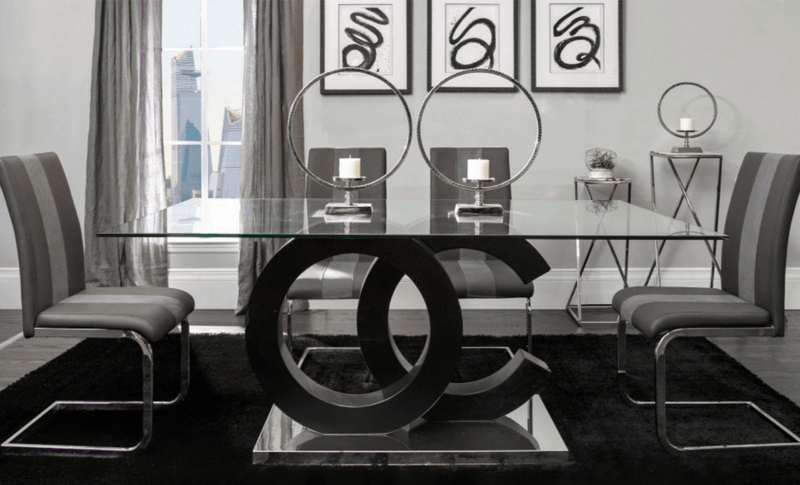 Wells Gray/Black Dining Set - Gate FurnitureDining Room Set