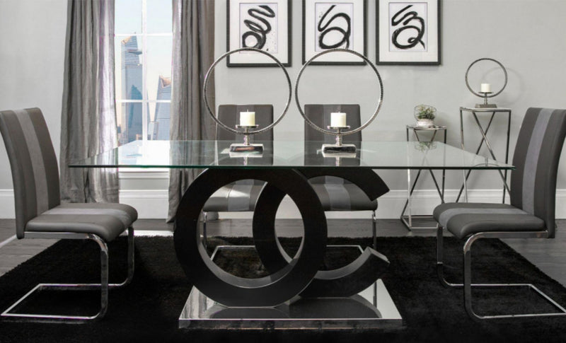 Wells Gray/Black Dining Set - Gate FurnitureDining Room Set