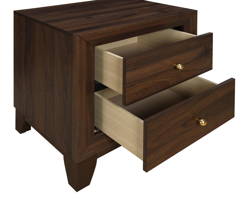 Welsley 2-drawer Nightstand Bedside Table Walnut - 223442