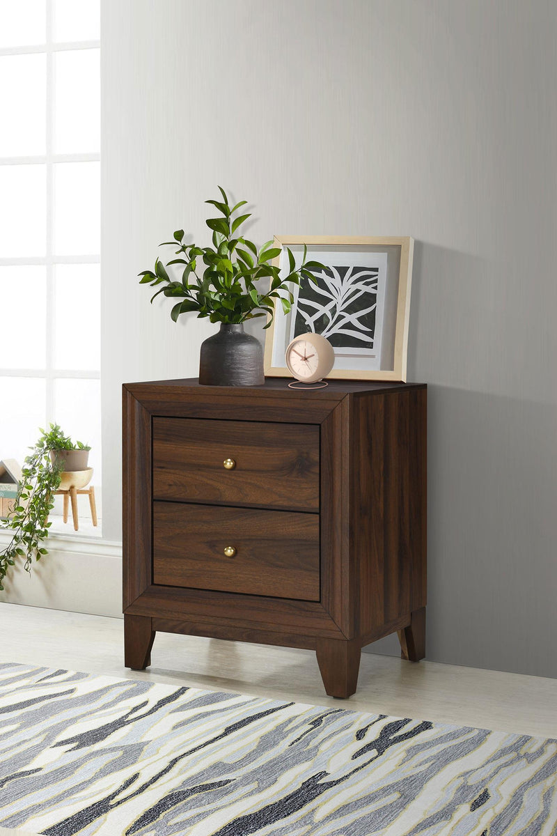 Welsley 2-drawer Nightstand Bedside Table Walnut - 223442