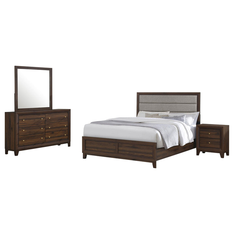Welsley 4-piece Eastern King Bedroom Set Walnut - 223441KE-S4