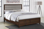 Welsley 50-inch Upholstered Eastern King Bed Walnut - 223441KE