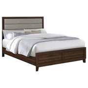 Welsley 50-inch Upholstered Eastern King Bed Walnut - 223441KE